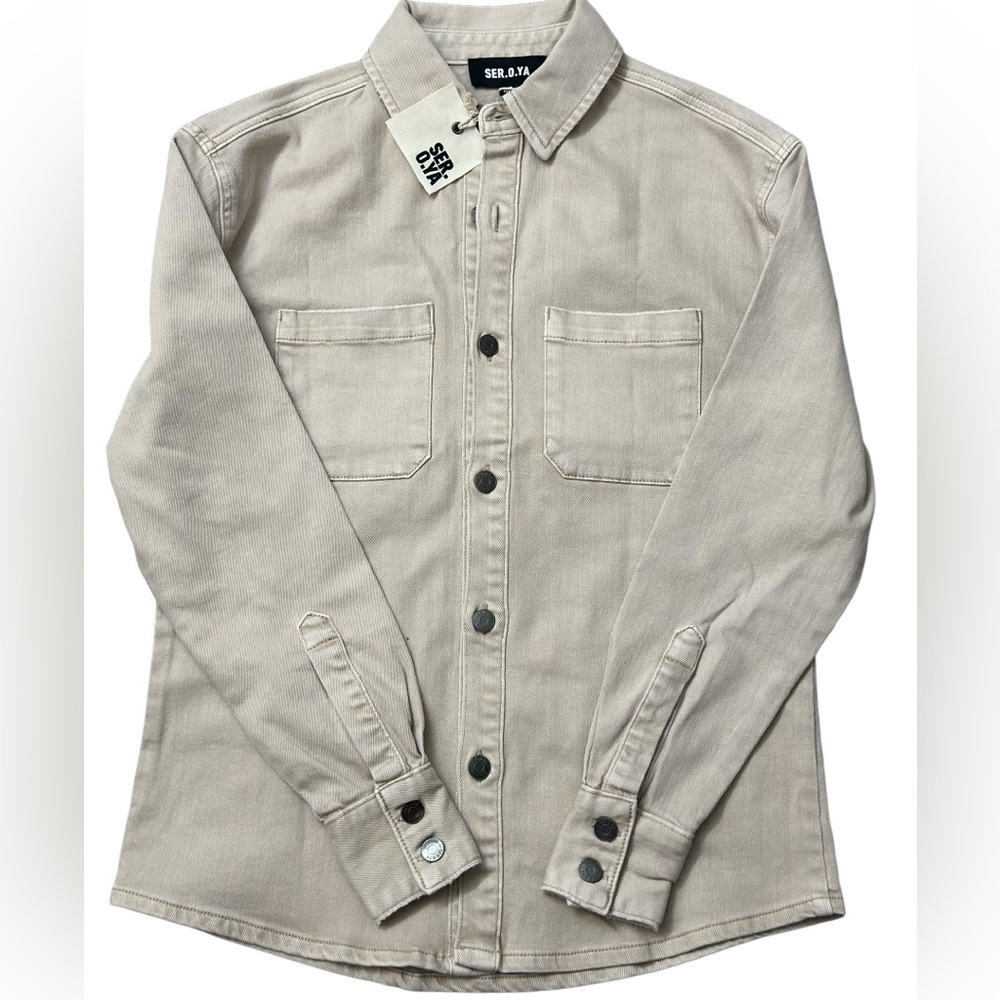 SER.O.YA Alex Shirt Unisex Jeans Jacket Size XS in Fawn NWT